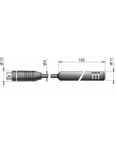 Ultra cienka sonda Temp/RH ze złączem MiniDIN, długość kabla 2 m