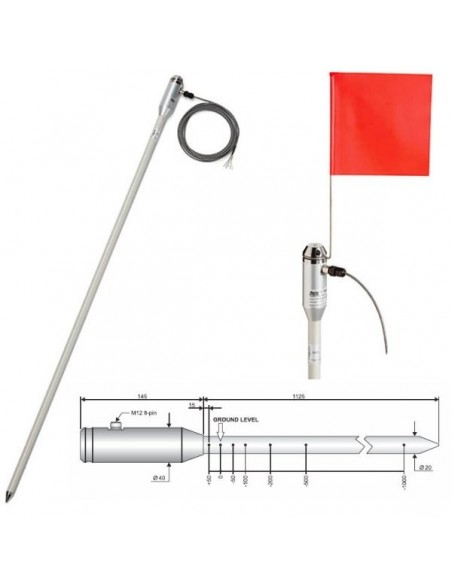 Sonda temperatury gleby Pt100 1/3 DIN z 7 czujnikami TP 32MTT.03
