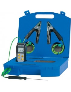 Termometr różnicowy z 2 sondami zaciskowymi i 1 penetracyjną do HVAC 860-090