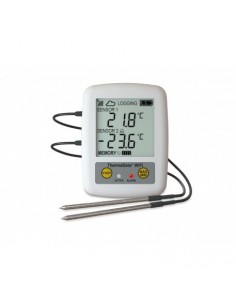 Bezprzewodowy, dwukanałowy rejestrator temperatury ThermaData TD2F z dwiema zewnętrznymi sondami