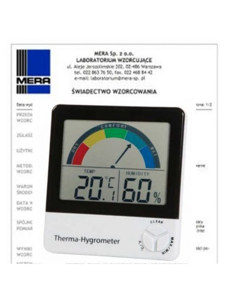Termohigrometr elektroniczny ETI 810-130 ze świadectwem wzorcowania