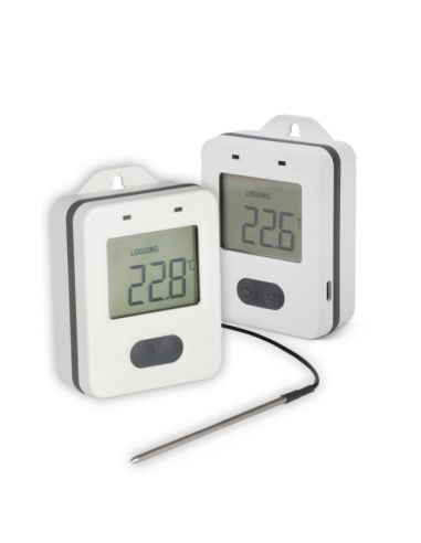Rejestrator ThermaData z czujnikiem wewnętrznym i zewnętrzna sonda termistorową