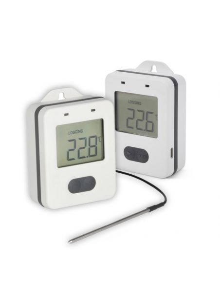 Rejestrator ThermaData z czujnikiem wewnętrznym i zewnętrzna sonda termistorową