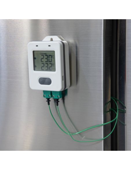 2-kanałowy rejestrator ThermaData  z dwiema termoparami typ K, wodoodporny IP66/67.