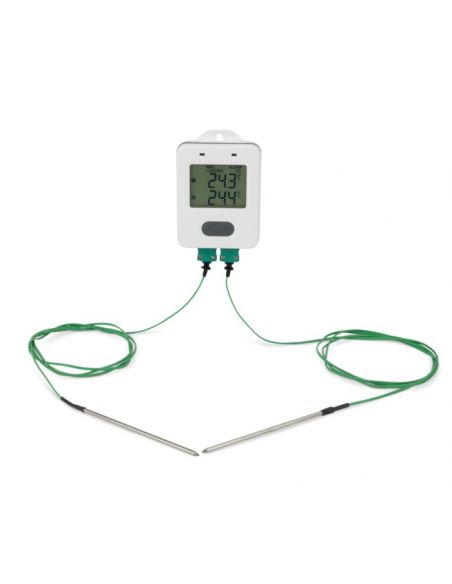 2-kanałowy rejestrator ThermaData  z dwiema termoparami typ K, wodoodporny IP66/67.