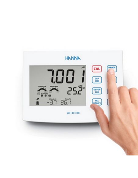Wieloparametrowy miernik laboratoryjny HI2600 pH/EC/DO, z elektrodą pH.