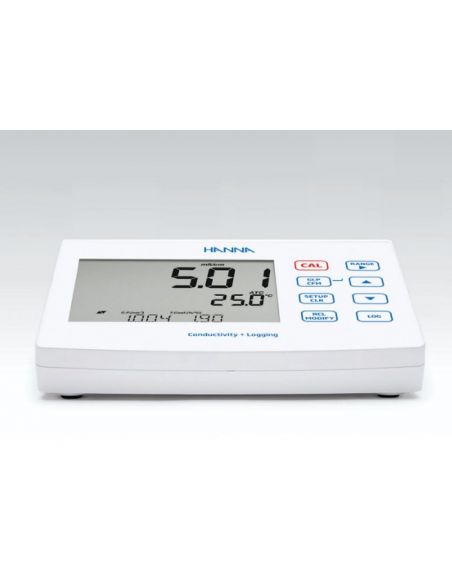 Laboratoryjny konduktometr HI2631 z sondą przewodności i rejestracją pomiarów