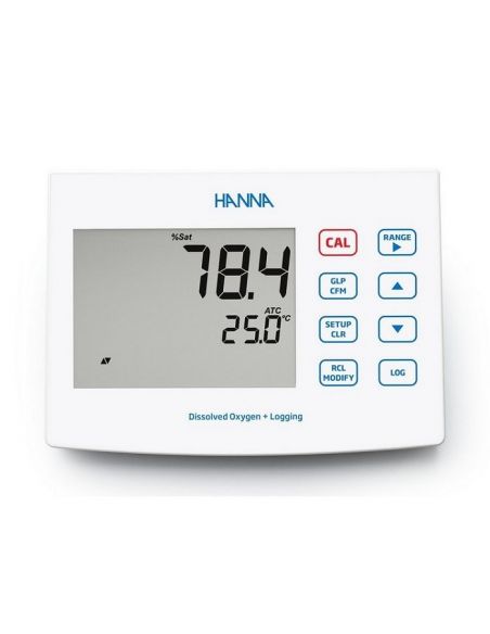 Laboratoryjny tlenomierz HI2641 z dużym wyświetlaczem.