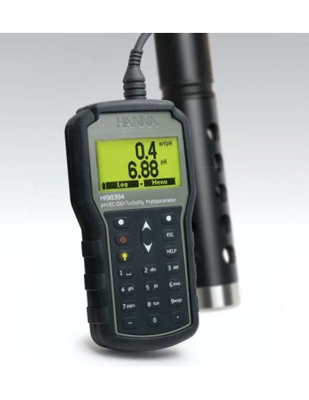 Miernik pH/EC/ISE/mętność/Tlen z GPS, z autonomiczną sondą z rejestracją.